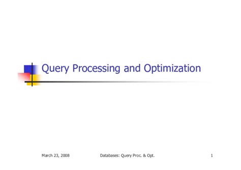 Image result for Advanced Database System Query Processing and Optimization