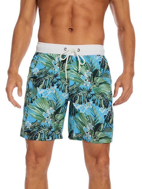 DAKIMOE Mens Swim Trunks with Compression Liner Quick Dry Sports Beach ...