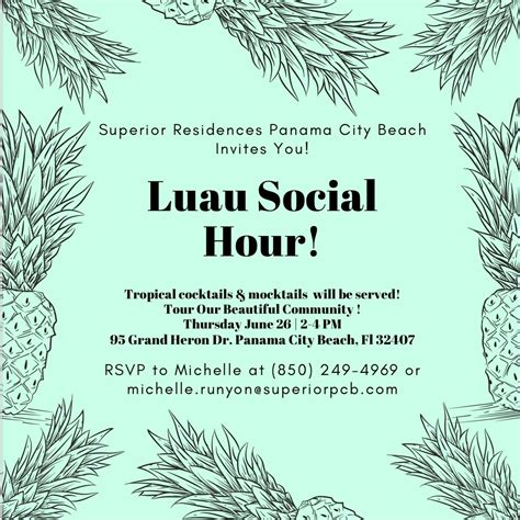 🍍 Luau Social Hour! 🍍, 95 Grand Heron Dr, Panama City Beach, FL, 26 ...
