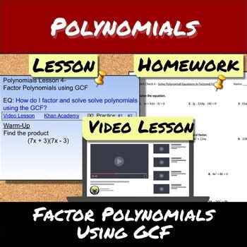 Factor Polynomials Using GCF 的图像结果
