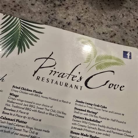 Menu at Pirate's Cove Restaurant, Chesapeake