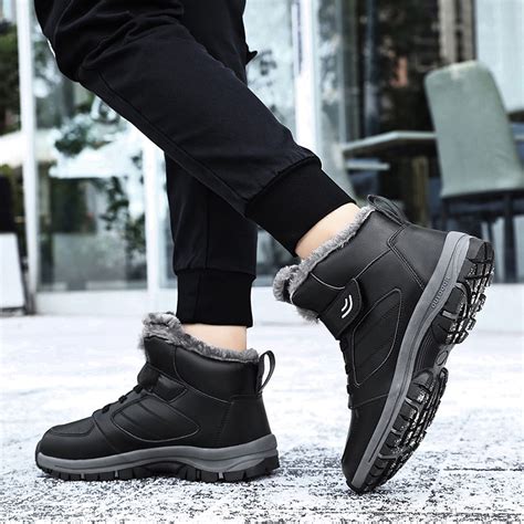 Akiihool Men's Snow Boots Wide Width Mens Winter Snow Boots Shoes Cold ...