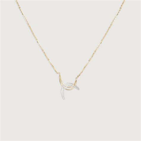 Lunar Arcs 14Kt Gold Pendant with Chain
