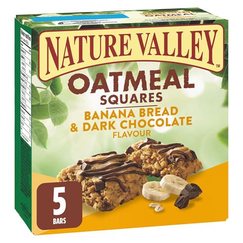Nature Valley Oatmeal Squares Banana Bread & Dark Chocolate Flavour ...
