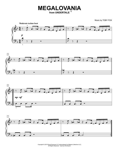 Megalovania (from Undertale) by Toby Fox Sheet Music for Easy Piano ...