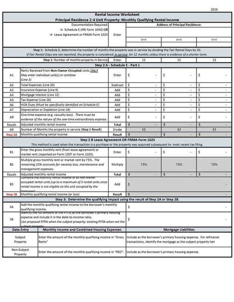 Mgic Rental Income Worksheet - Adriansonfifth