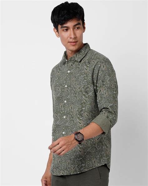 TODAY FUL Standcollar Paisley Shirts