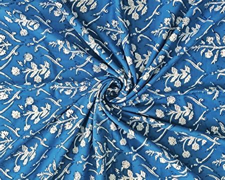 Cotton Dohar / Blanket Single Bed Size Hand Block Printed, Light Blue ...