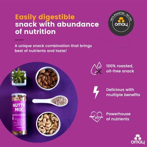 Omay Foods: Nutty Mix With Dry Fruits - Pack of 2 (120gm each)