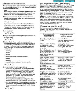 T2201 Disability Tax Credit Certificate - Agence Du Revenu Du Canada ...