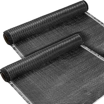 2 Rolls 6.5ft x 12" Carbon Fiber Fabric Roll Vinyl Wrap Fabric Carbon ...