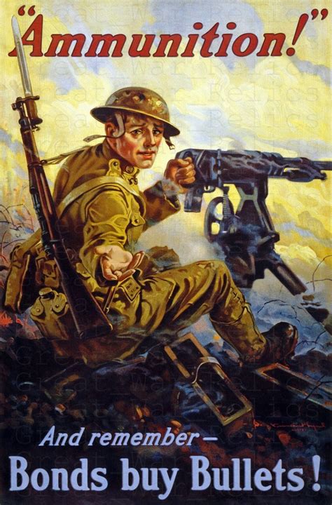 WWI American Propaganda Poster - Ammunition!, Military Poster, War ...