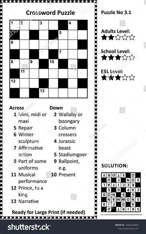 Clipart Crossword Puzzle Clue