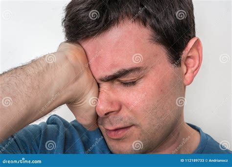 Man with Eyes Pain is Holding His Aching Eye Stock Image - Image of symptom, student: 112189733