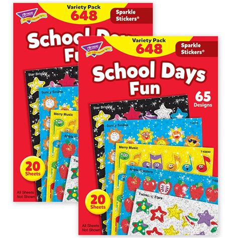 School Days Sparkle Stickers® Variety Pack, 2 Packs, Count: 1, Model: T ...
