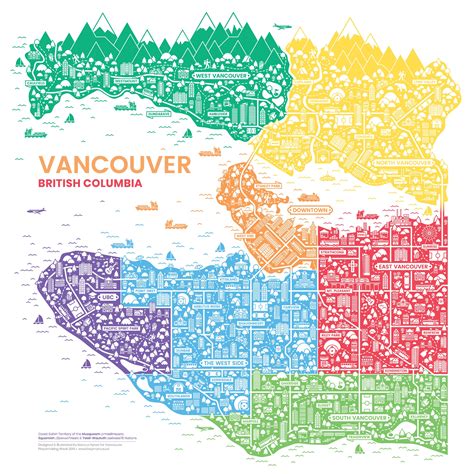Vancouver Neighbourhood Map Poster - Etsy