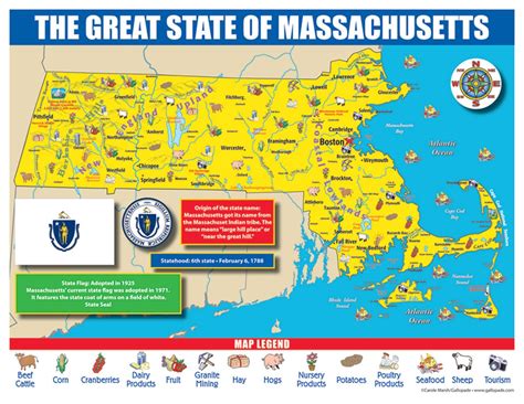 Massachusetts State Map for Students - Pack of 30 (Massachusetts ...