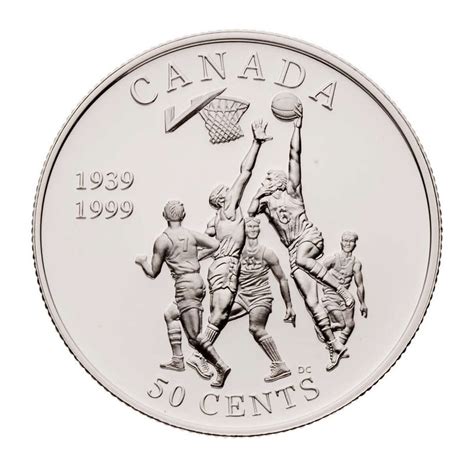 1999 50c Canadian Sports Firsts: Invention of Basketball - Sterling Si