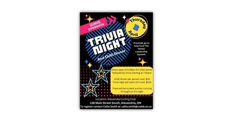 GD presents Trivia Night & Chilli Dinner, Alexandria Curling Club, 3 ...