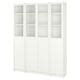 BILLY / OXBERG bookcase comb w panel/glass doors, black oak effect ...