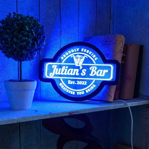 Personalized Bar Sign Light, Bar Neon Sign Custom, Bar Neon Light Sign ...