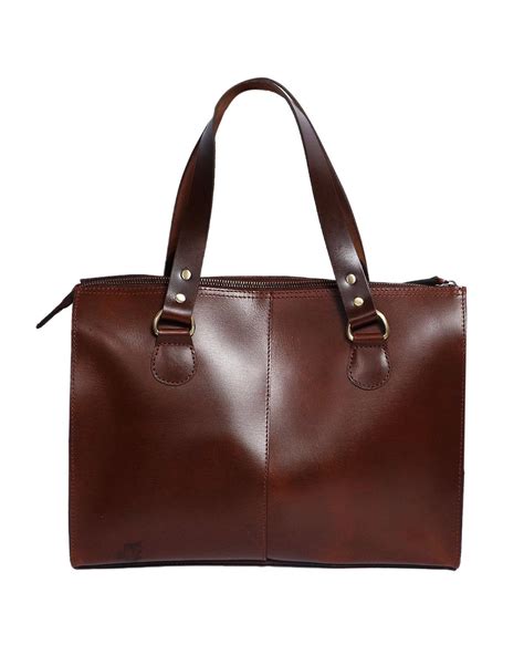 Celtic brown color pure leather tote bag for office use, Art: BG-1468 ...
