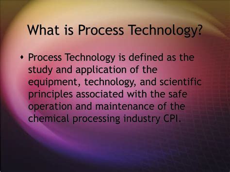 Image result for Explain About Process Technology