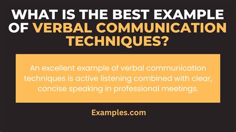 19+ Verbal Communication Techniques Examples