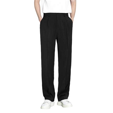 CONZONE Mens Baggy Dress Pants Straight Leg Formal Pants for Men Casual ...