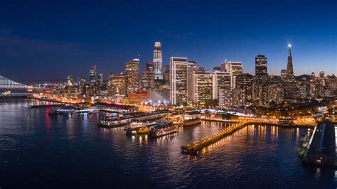 Download San Francisco Skyline At Night | Wallpapers.com