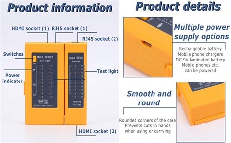 AMS 2 in 1 HDMI Cable Tester, HDMI High Definition Digital Cable Tester ...