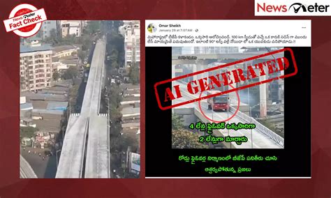 Bus stuck on narrow lane in Mumbai flyover? No, the image is AI-generated