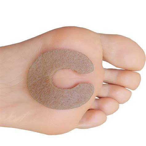Chiroplax C-Shaped Felt Callus Pads Ball of Foot Cushion Forefoot Protector Metatarsal Rubbing ...