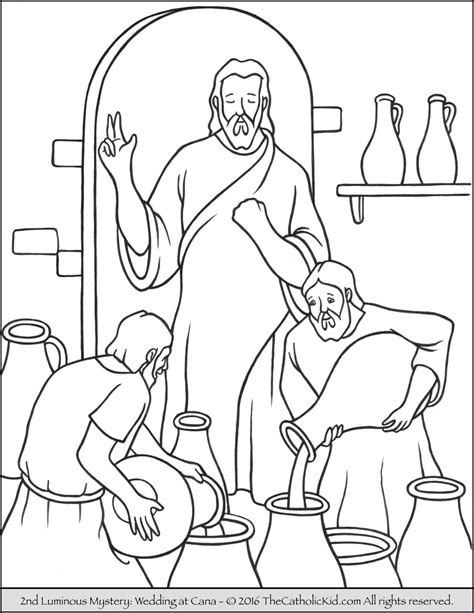Luminous Mysteries Rosary Coloring Pages - The Catholic Kid