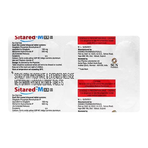 Sitared-M XR 100/500 -Strip of 10 Tablets : Amazon.in: Fashion