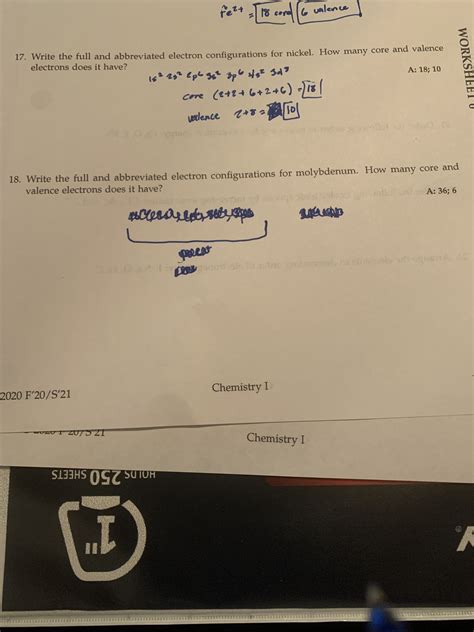 Answered: 18. Write the full and abbreviated electron configurations ...