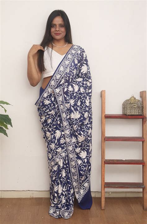 Kashmiri Work Sarees Online | Hand-Embroidered Luxury