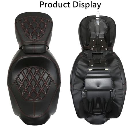 Low-Profile Seats Rider Passenger Pillion Leather Seat for Harley 2009 ...
