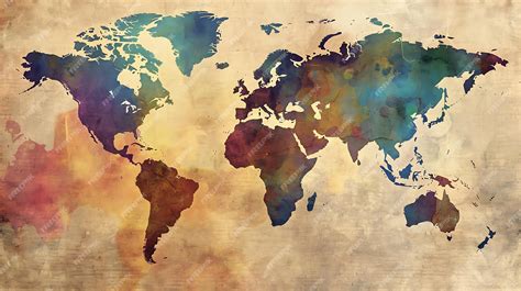 Premium Photo | Artistic world map with a vintage grunge texture Dark ...