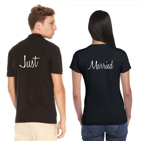 Buy TheYaYaCafe Yaya Cafe Valentine Couple T Shirts Just Married 100% ...