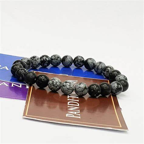 Snowflake Obsidian Bracelet - To Make Easy Money Flow - Pandit.com