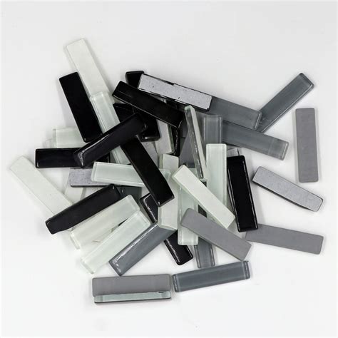 Sweven Art Mosaic Tiles, 10x40mm Size Pipes, 5mm Thick, Black, White ...