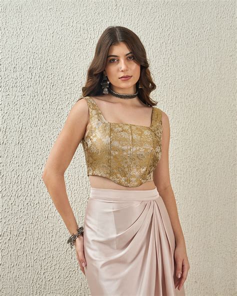 Gold brocade Corset Top – Oyela