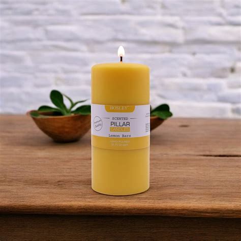 Buy HOSLEY Lemon Bar Scented Pillar Candle from Hosley at just INR 700.0