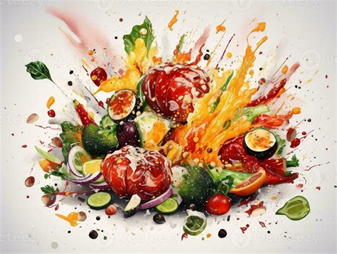 Image result for Exploding Food Drawing
