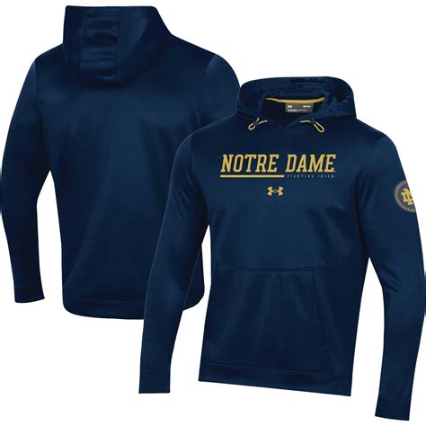 Men's Under Armour Navy Notre Dame Fighting Irish Sideline Pullover Hoodie