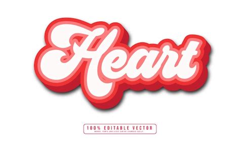Heart editable text effect graphic style | Premium Vector