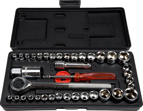 40 Piece Ratcheting Socket Wrench Set - Metric and | Ubuy India