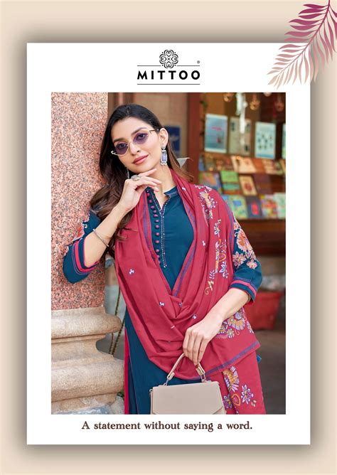 Mittoo Kalamay Rayon With Thread Work Kurti Pant And Dupatta Collection