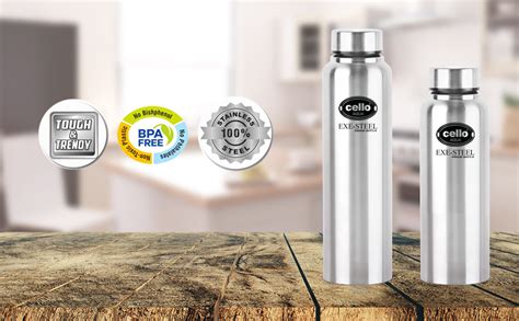 Cello Aqua Stainless Steel Flask, 700ml, Silver : Amazon.in: Home & Kitchen